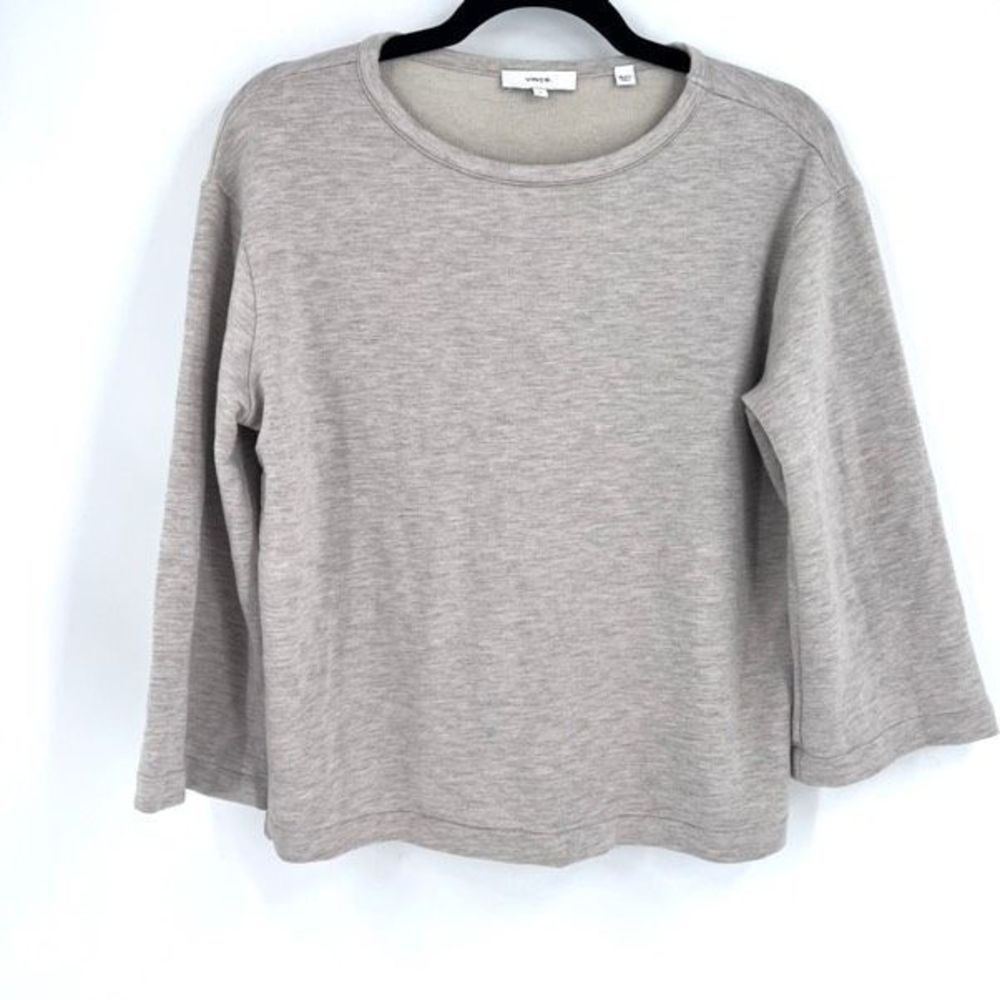 Vince Super Soft Heathered Oatmeal Pullover Sweater Lightweight small